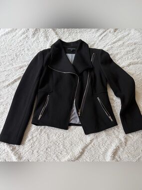 Gibsonlook Knit Black Asymmetrical Zip Jacket
